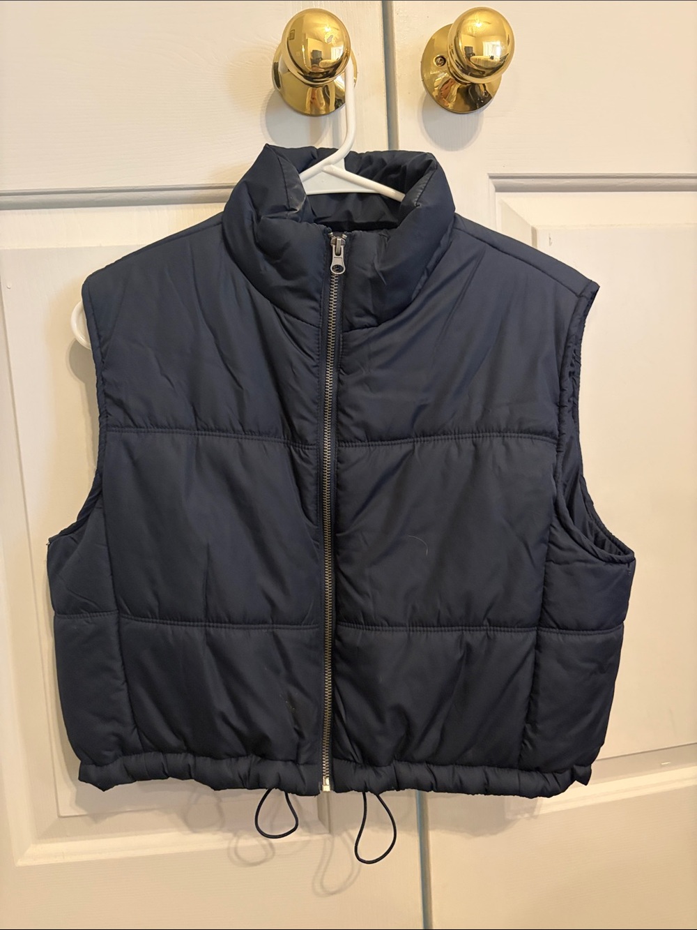 Navy Puffer Vest - Women's Sleeveless Jacket